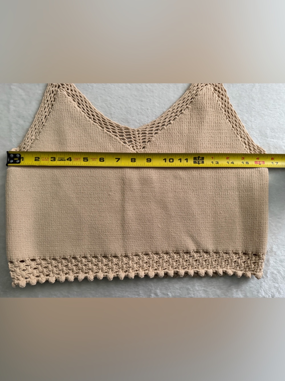 American Eagle Outfitters Tan AE Studio Knit Crochet Top - Picture 11 of 11